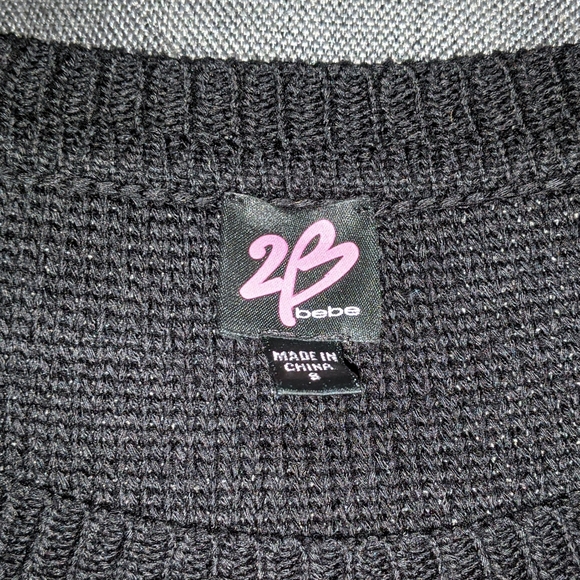 2B bebe Gold Studded Stretch Knit L/S Top S - Picture 4 of 4